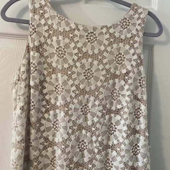 RN Studios Cream and White Floral Cutout Dress - Picture 2 of 3